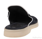 Loro Piana Charm Walk Babouche Suede Black Mules