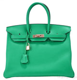Birkin 35 Menthe Green Togo
