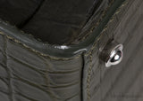 Moss Green Crocodile Top Handle Bag