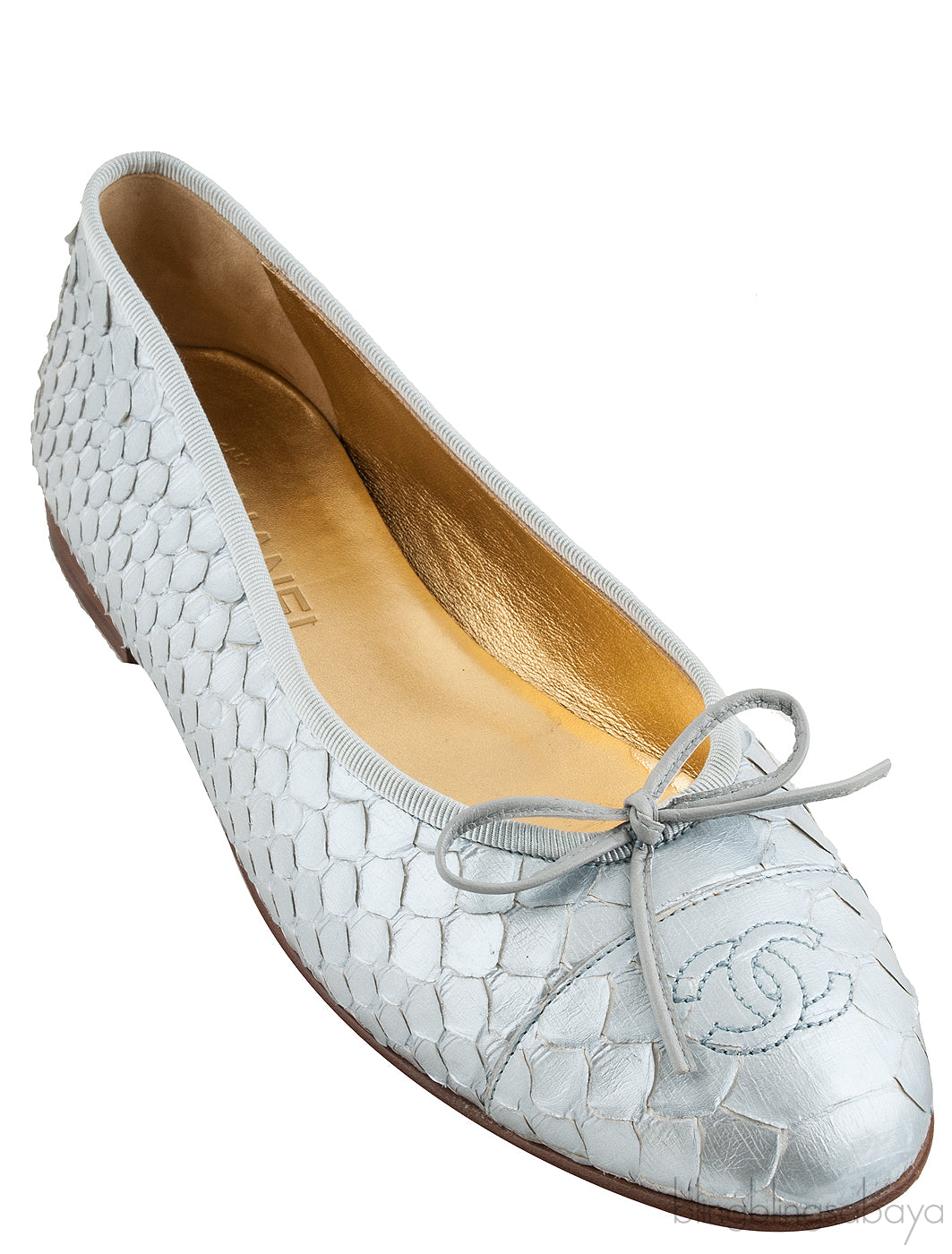 Silver Python Ballet Flat