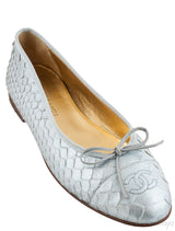 Silver Python Ballet Flat