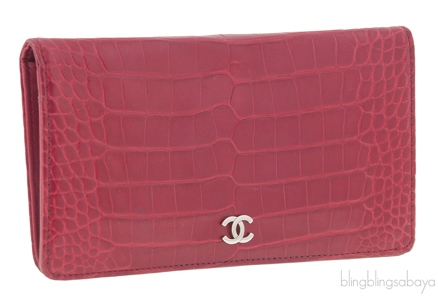 CC Red Crocodile Bi-fold Wallet