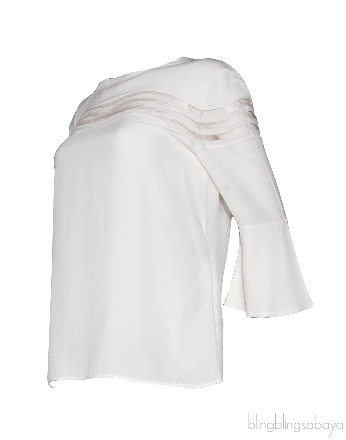 White Third-Quarter Sleeves Blouse