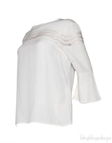 White Third-Quarter Sleeves Blouse