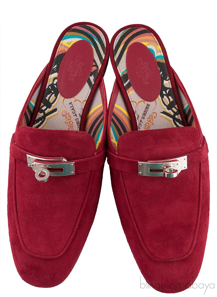 Oz Suede Bordeaux Mule