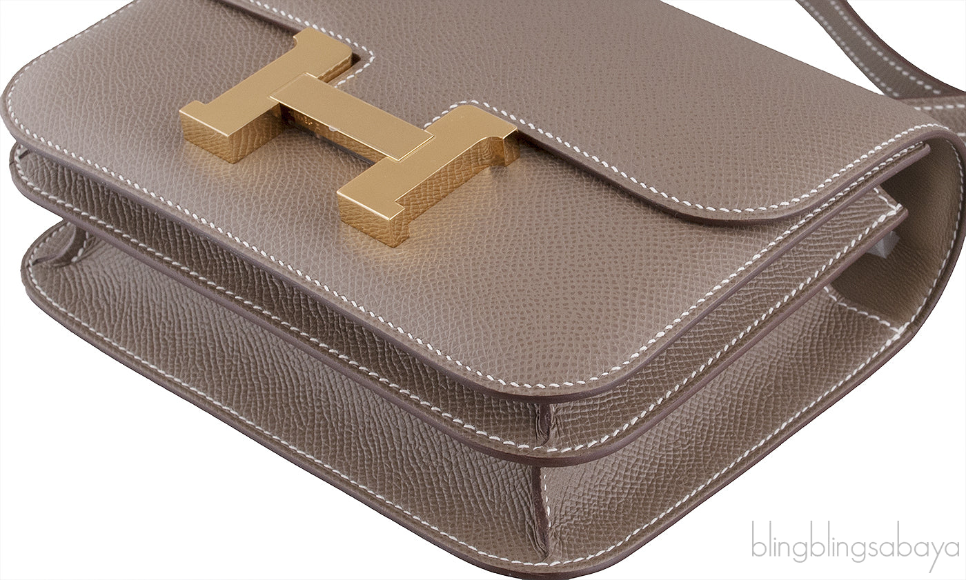 Constance III Mini Epsom Etoupe GHW