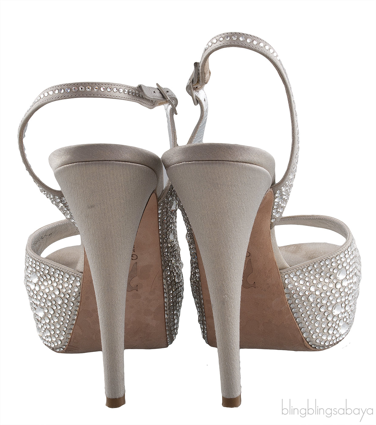 Silver Crystal Platform Heels