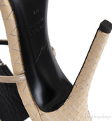 Giuseppe Zanotti Python Embossed Beige Crystal Sandals