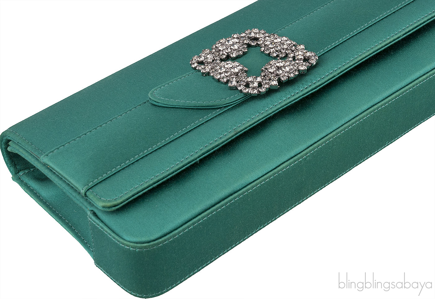 Gothisi Emerald Green Satin Clutch