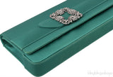 Gothisi Emerald Green Satin Clutch