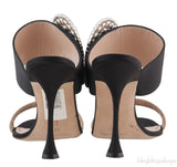 Bi-color Crystal Buckle Sandals