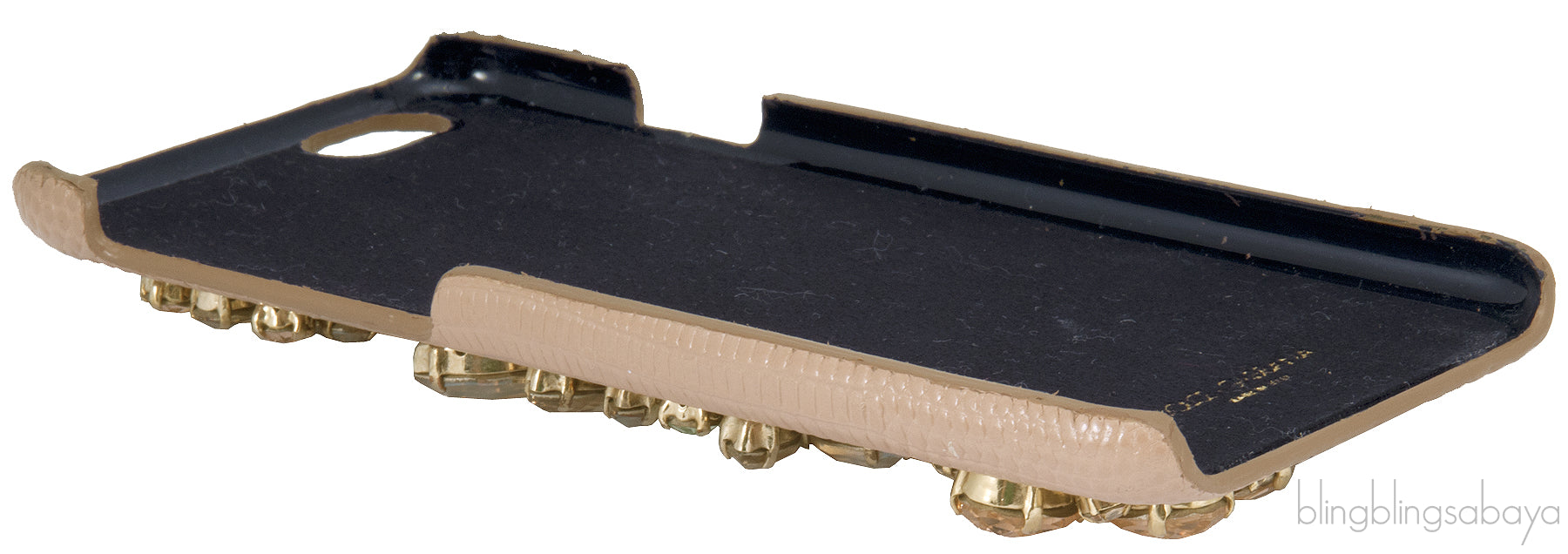 Crystal Embellished Beige Iphone Case