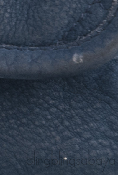 Blue Nubuck Quilted Flap Bag