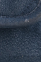 Blue Nubuck Quilted Flap Bag
