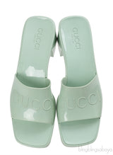 Gucci Rubber Slide Pastel Green Sandals