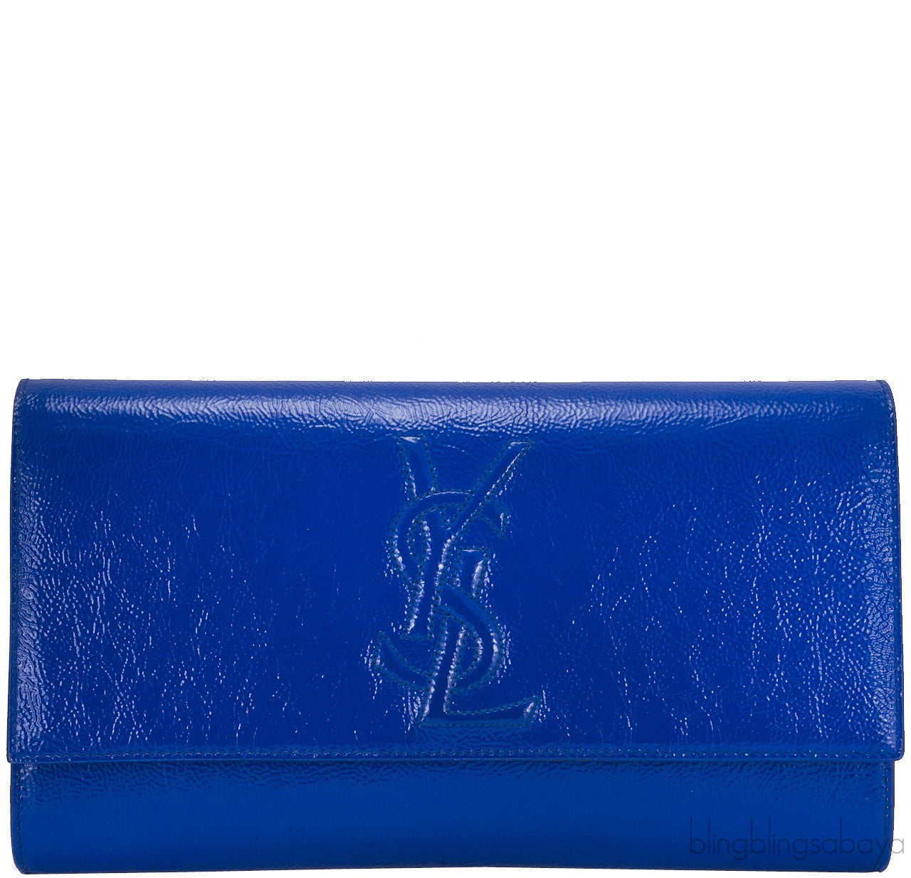 Blue Patent Leather Clutch