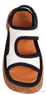 White Stretch Neoprene Sandals