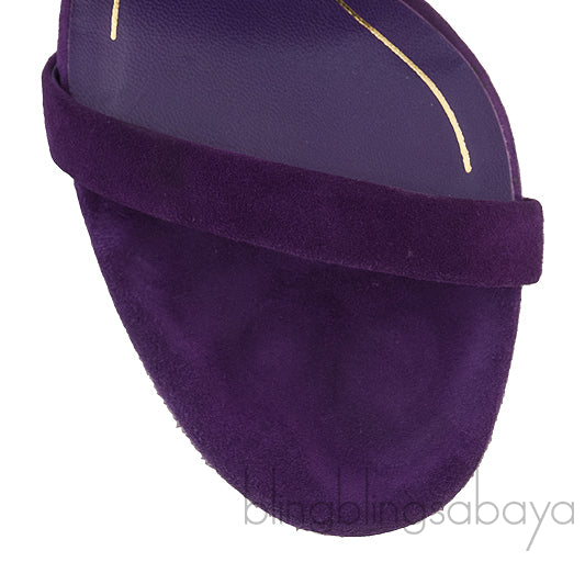 Purple Suede Gold Sandals