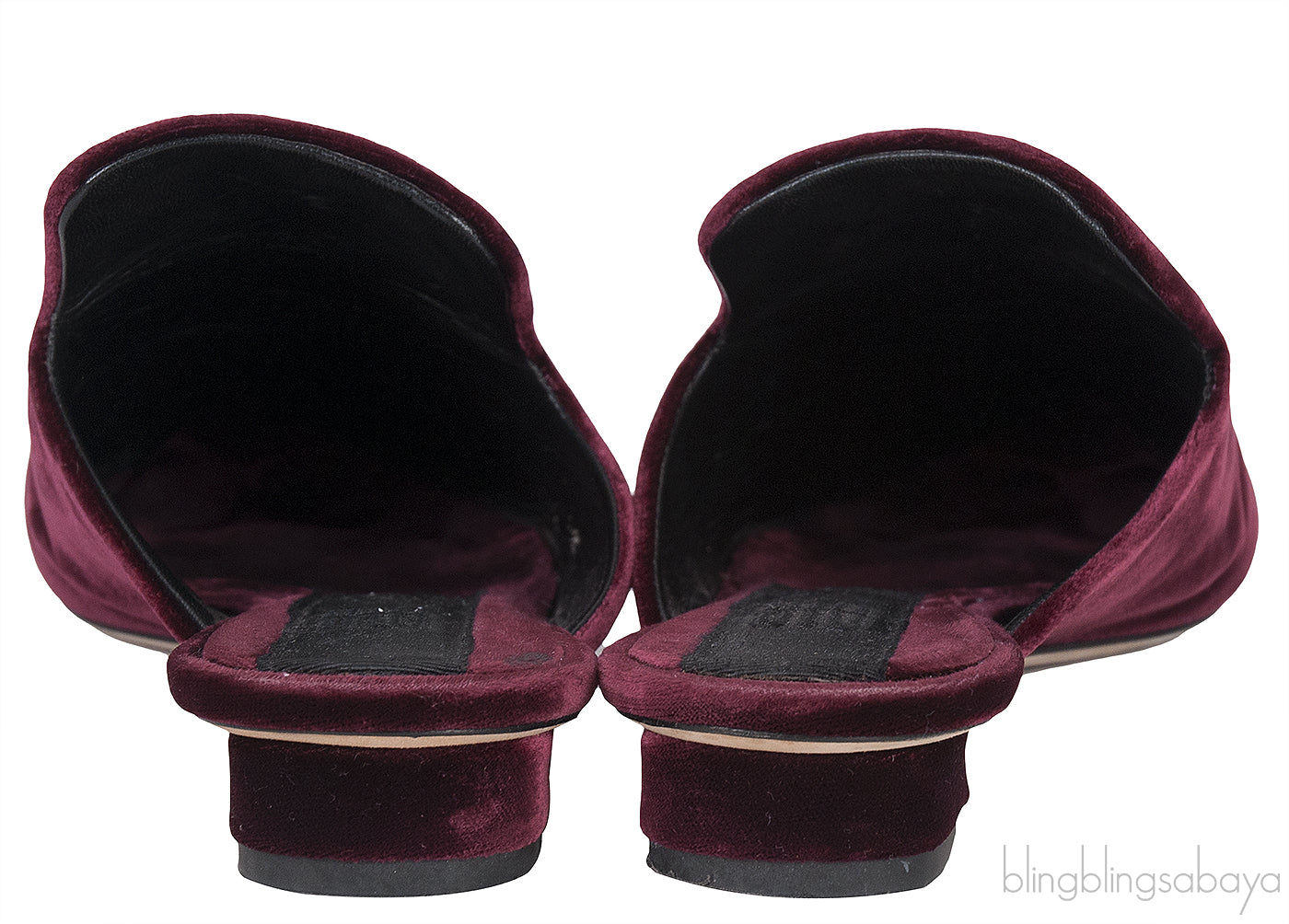 Maroon Stella Velvet Mules
