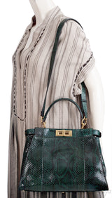Fendi Peekaboo Medium Green Python Bag