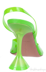 AMINA MUADDI Holli 95 PVC Glass Green Slingback Pumps
