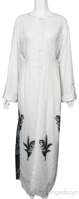 Off-white Floral Patch Abaya