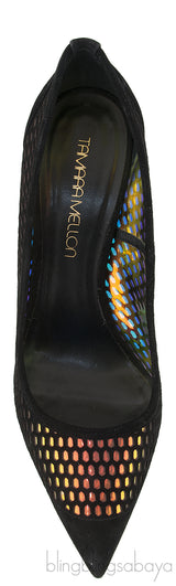 Metallic Gold Perforated Heels