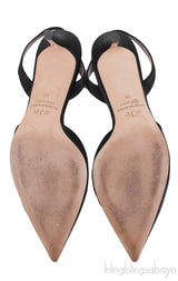 Black Crystal Pointed Toe Slingback