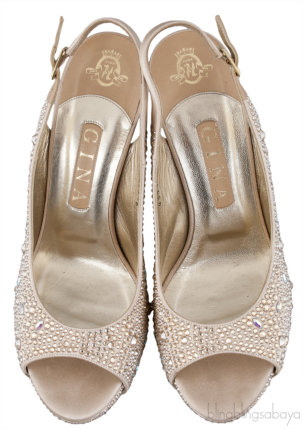Gold Crystal Platform Heels