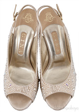 Gold Crystal Platform Heels