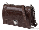 Christian Dior Diorama Brown Crocodile Flap Bag