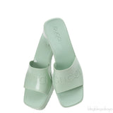 Gucci Rubber Slide Pastel Green Sandals