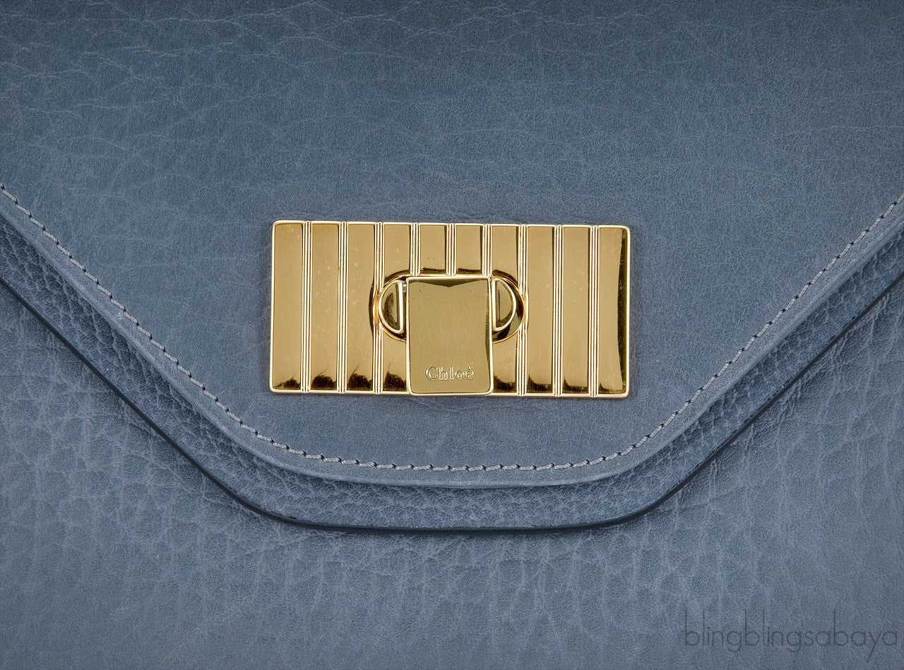 Sally Blue Grey Textured Leather Bag