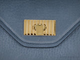 Sally Blue Grey Textured Leather Bag