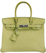Birkin 30 Ostrich Vert Anis*
