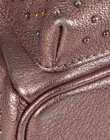Metallic Leather Studded Mini Backpack