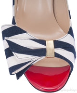 Just Soon 85 Striped Canvas Pump