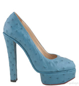 Greta Ostrich Platform Pump
