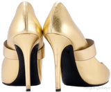 Gold Peep Toe Pump