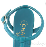 Parthenon Grecian Gladiator Column Heels Blue Green