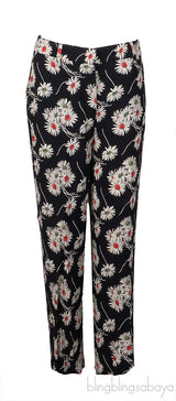 Prada Black Floral Satin Pajama