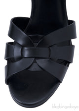 Tribute Low Heel Patent Sandal