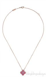 Pink Vintage Alhambra Holiday Pendant Necklace