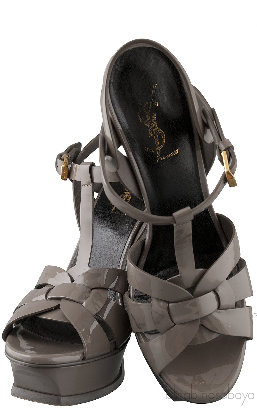 Tribute Grey Patent Sandals