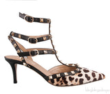 Leopard Pony Hair Rockstuds Pumps