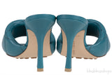 Bottega Veneta Blue Green Rubber Lido Mules 38