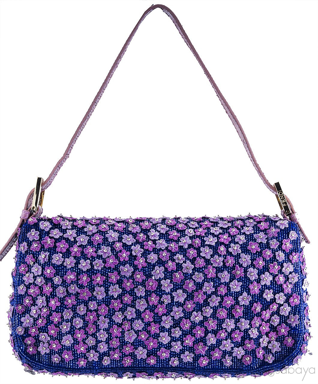 Ricami Embroidered Baguette Bag