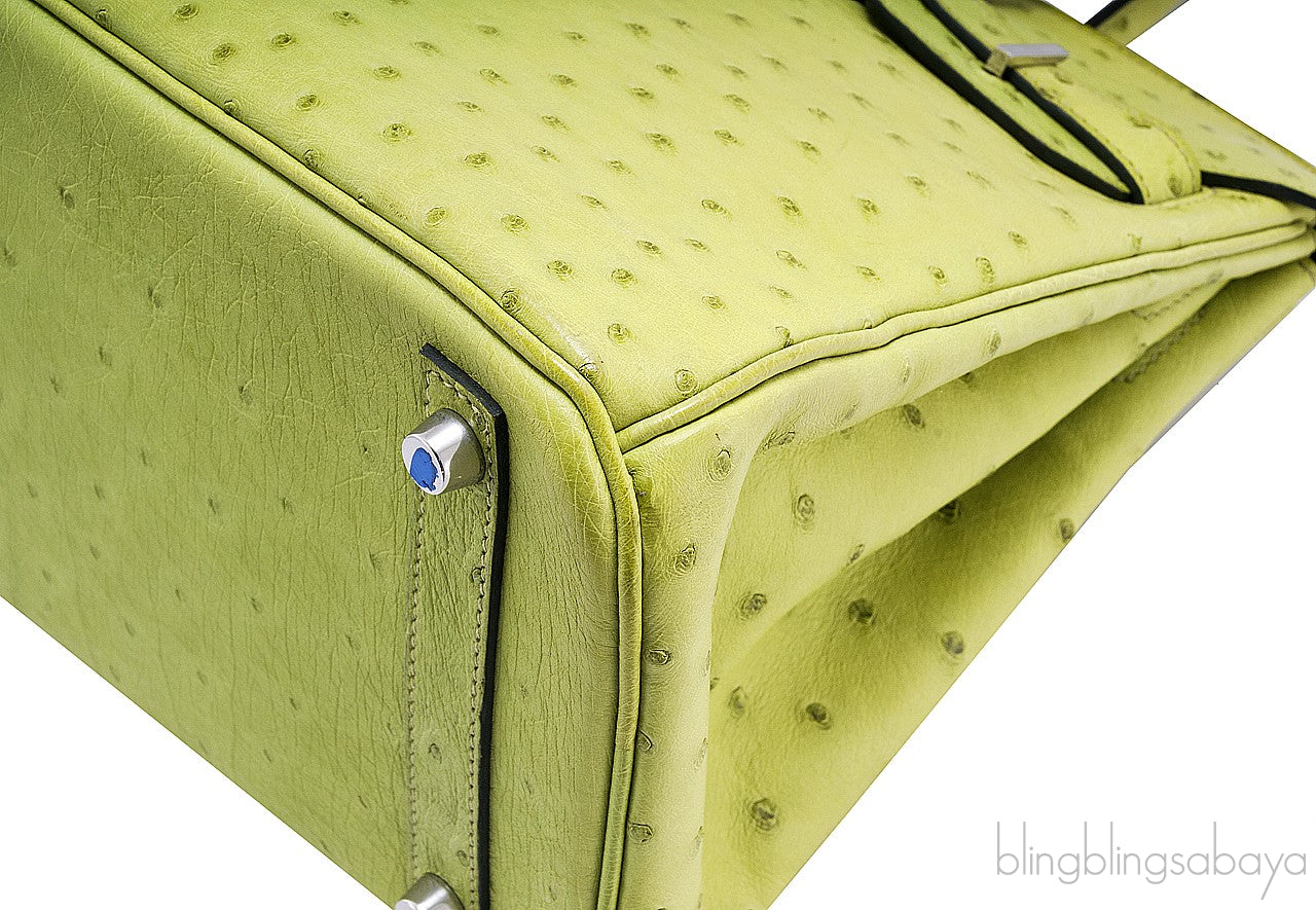 Birkin 30 Ostrich Vert Anis