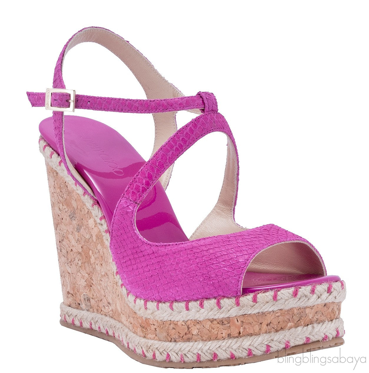 Nessa Viper Print Cork Wedges