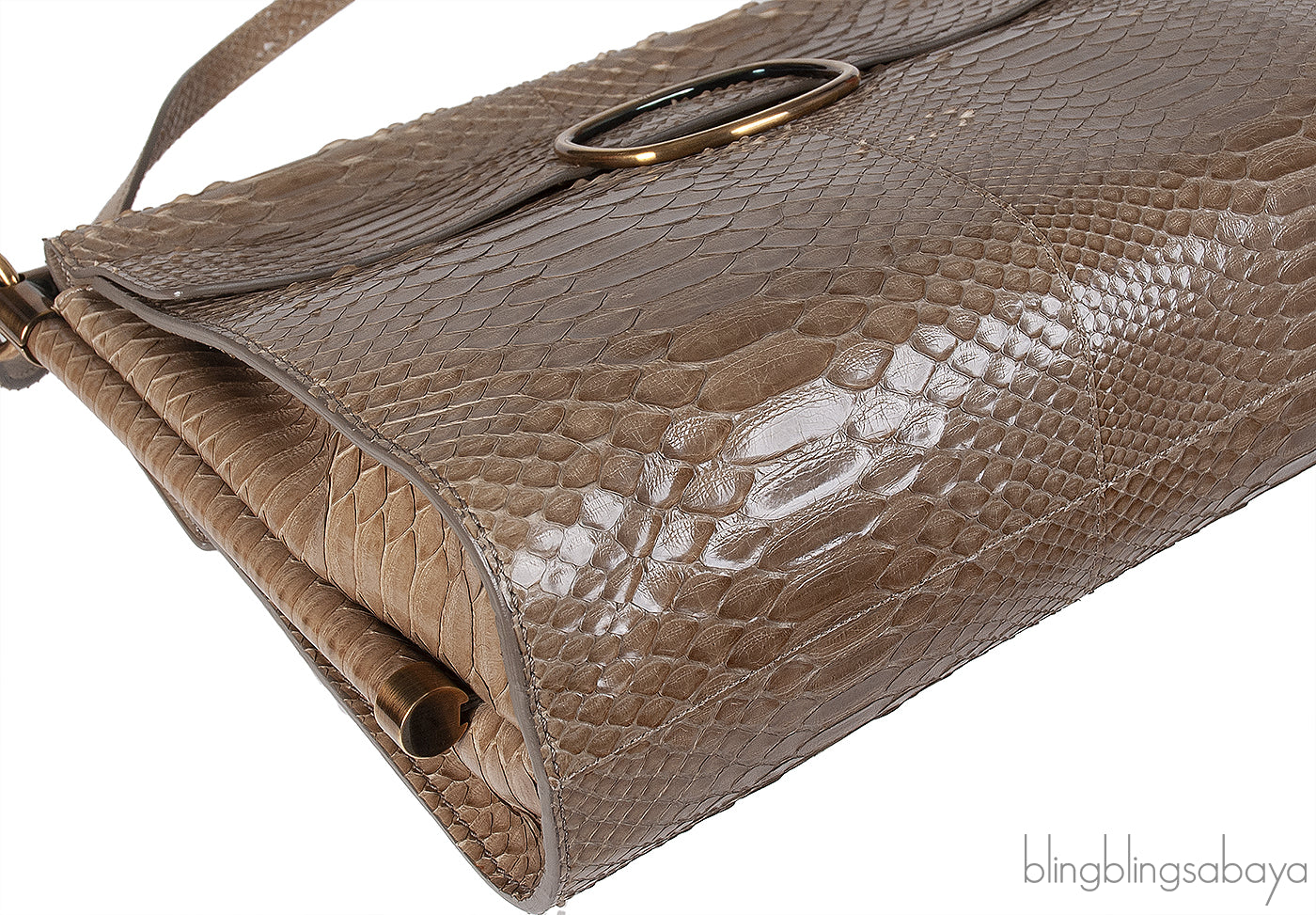 Roger Vivier Greyish Brown Python Shoulder Bag